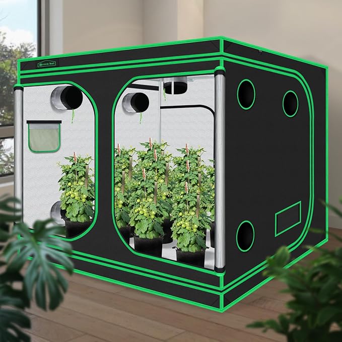 10x10 Grow Tent, 120"x120"x78" Growing Tent with Observation Window and Floor Tray for Hydroponics Indoor Plant Growing Large Grow Room