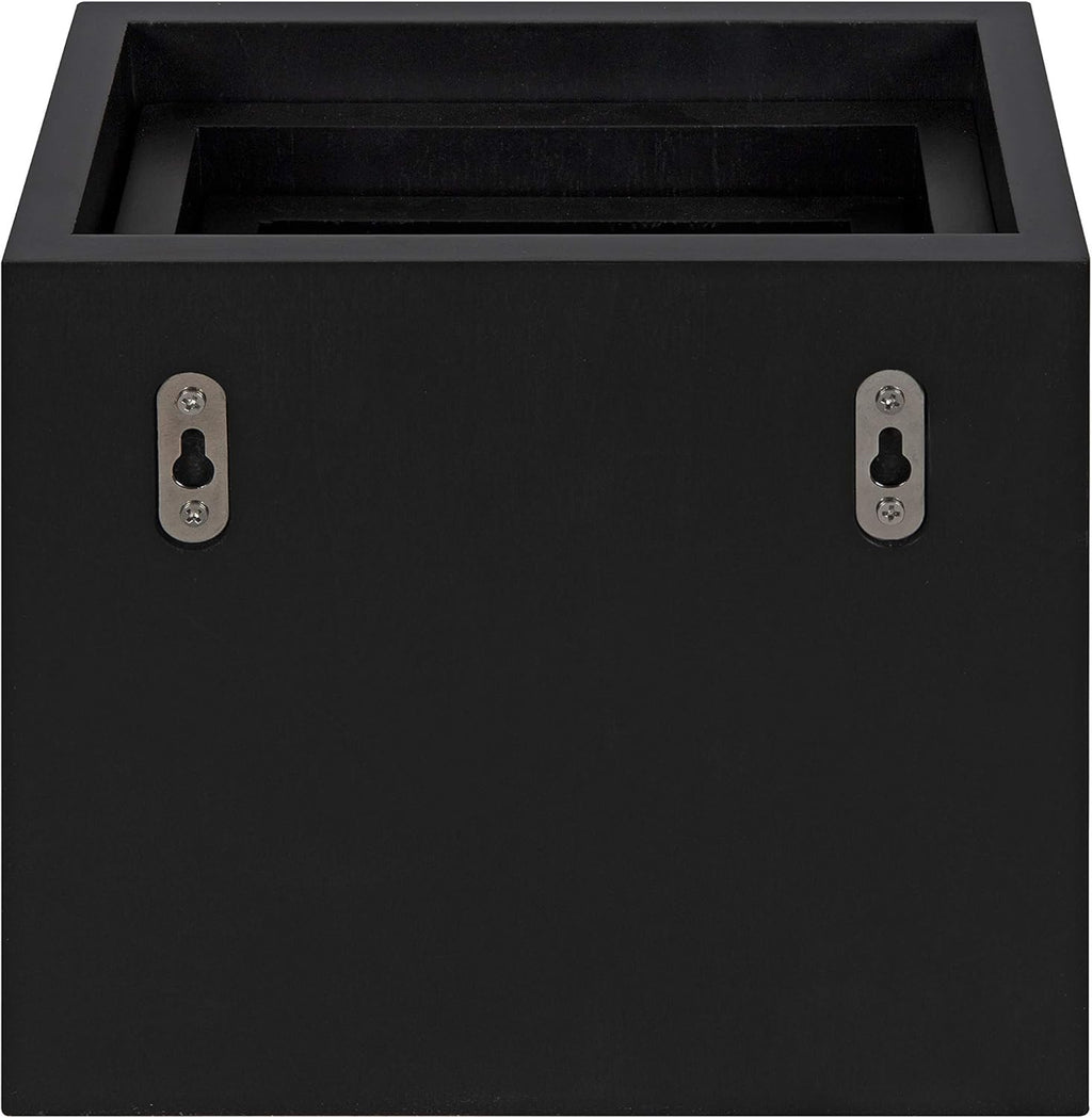 Kate and Laurel Domio Wall Hanging Planter Shelves, Set of 3, Black, Geometric Nesting Planter Collection