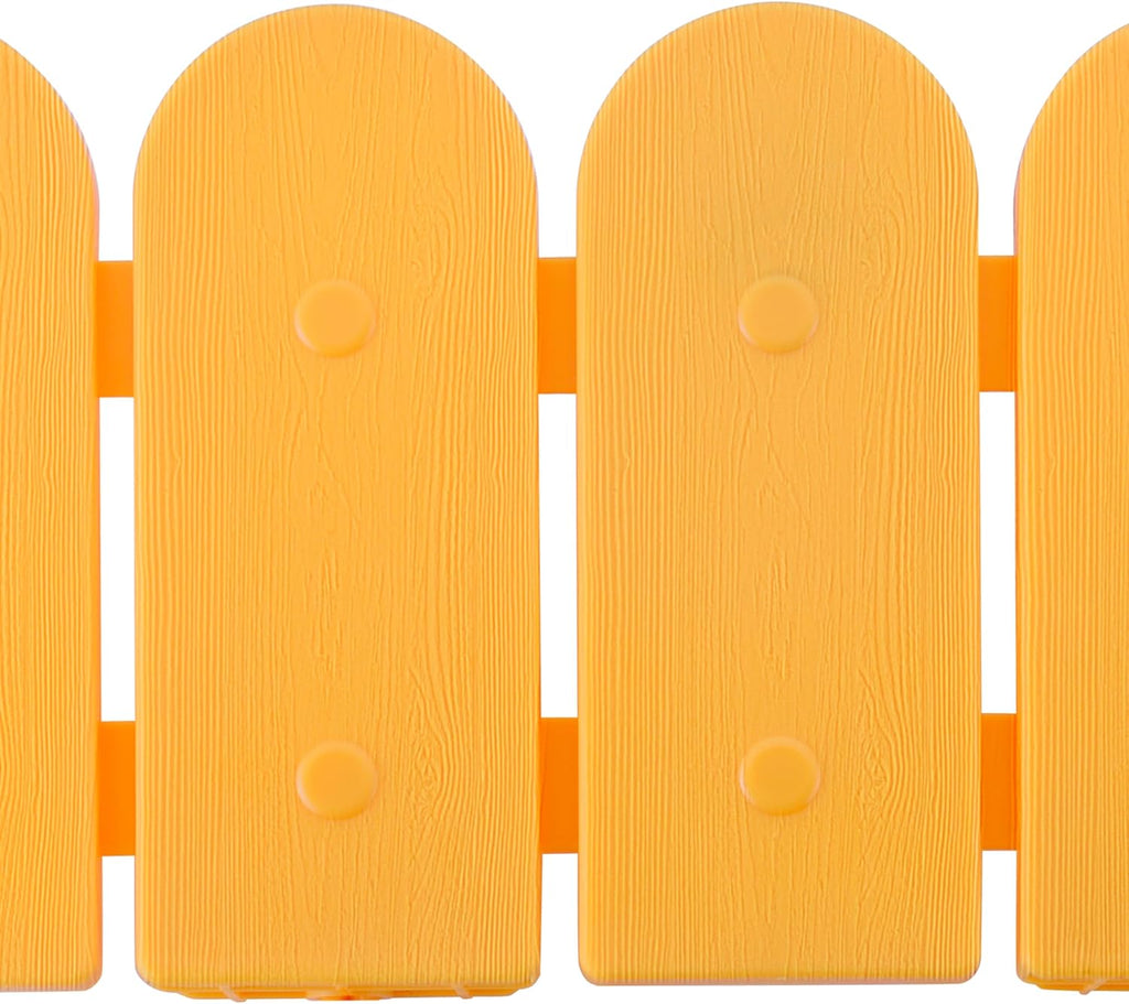 Evelyne Garden Border Edging: Wooden Fence Design - 8pcs Timber Yard Landscaping Fence Liner Lawn Edge Barrier - 10ft Kit of Decorative Lawn Landscape Panels Elements -Landscaping Edging-GMT-10374-C08