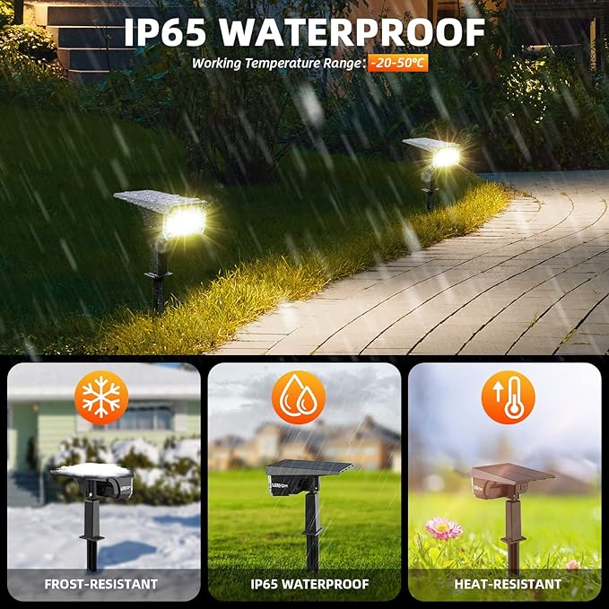 Solar Spot Lights Outdoor Landscape Lights, 40 LEDs Solar Landscape Spotlights Outdoor Waterproof Auto On/Off Solar Garden Lights, Outdoor Solar Lights for Yard Palm Tree Driveway Patio Pool