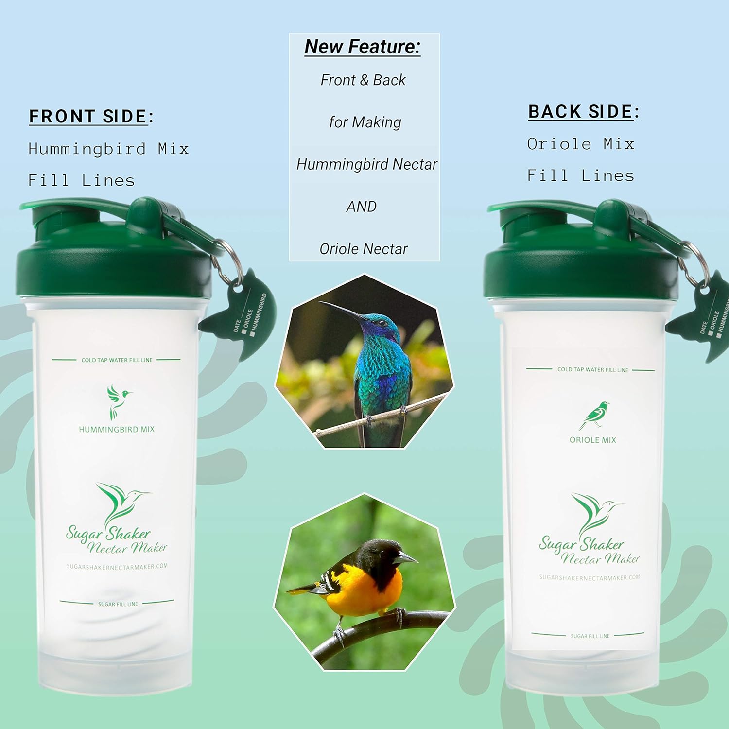 Hummingbird Nectar Easy Mix Bottle for Filling Hummingbird Feeders and Oriole Feeders Quickly | Powder Nectar Mix Hummingbird Food Has Never Been Easier | Buy 2 and Save $5