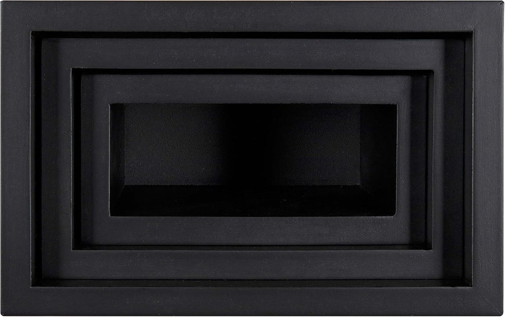 Kate and Laurel Domio Wall Hanging Planter Shelves, Set of 3, Black, Geometric Nesting Planter Collection