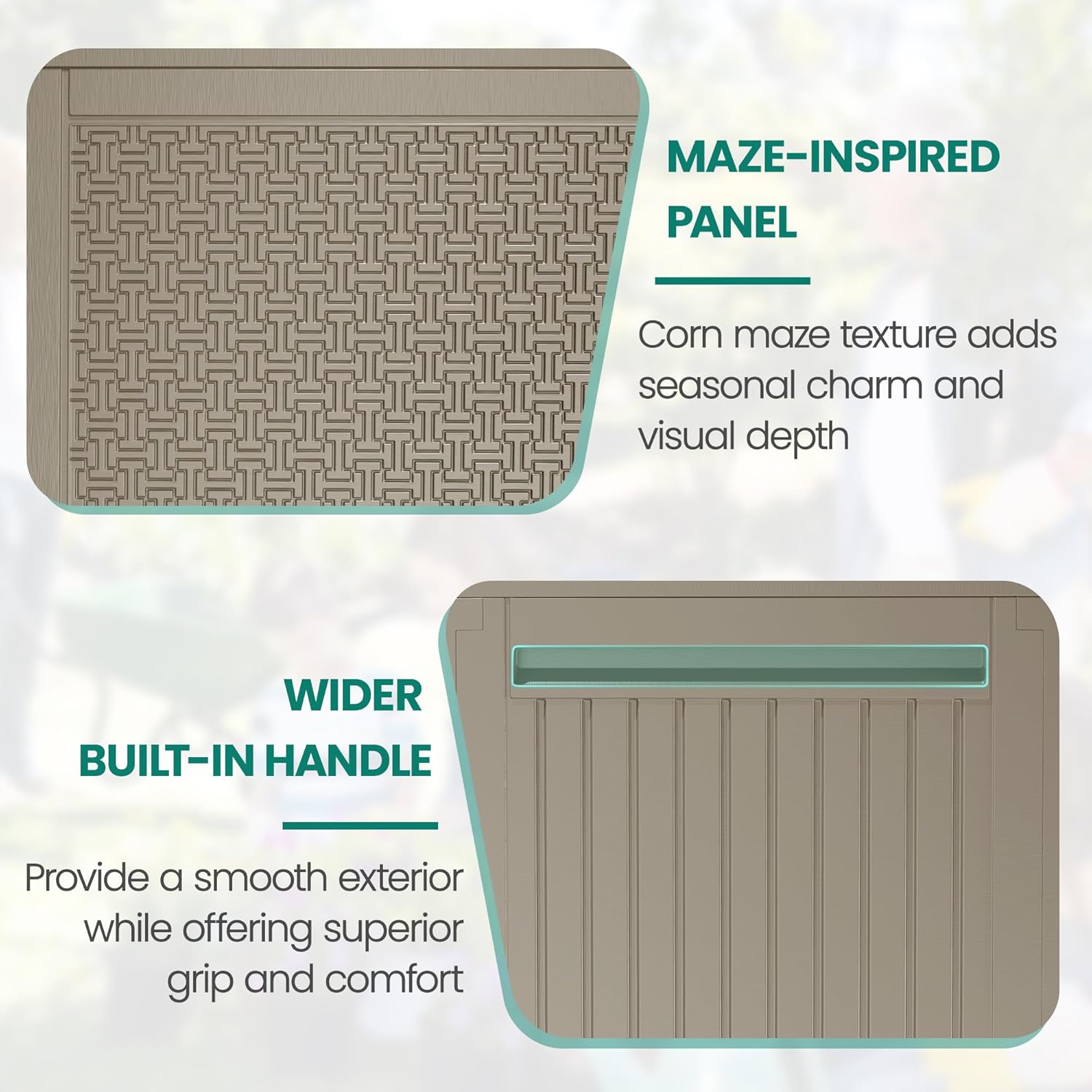 90 Gallon Outdoor Deck Box, Waterproof Outdoor Storage Box, Durable Resin Bin for Patio Cushions, Garden Tools and Pool Accessories, Lockable with UV Protection, Khaki, Patio Furniture