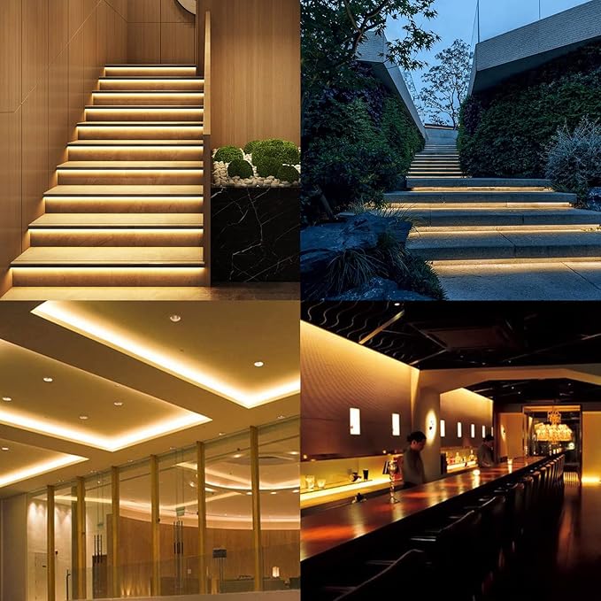 10M/32.8ft 24V COB LED Strip Light Waterproof IP65 Warm White 3000K Uniform Glow 3840LEDs CRI 93+ Flexible LED Tape Lights for DIY Cabinet Bedroom Kitchen Home Decor(No Power Supply)