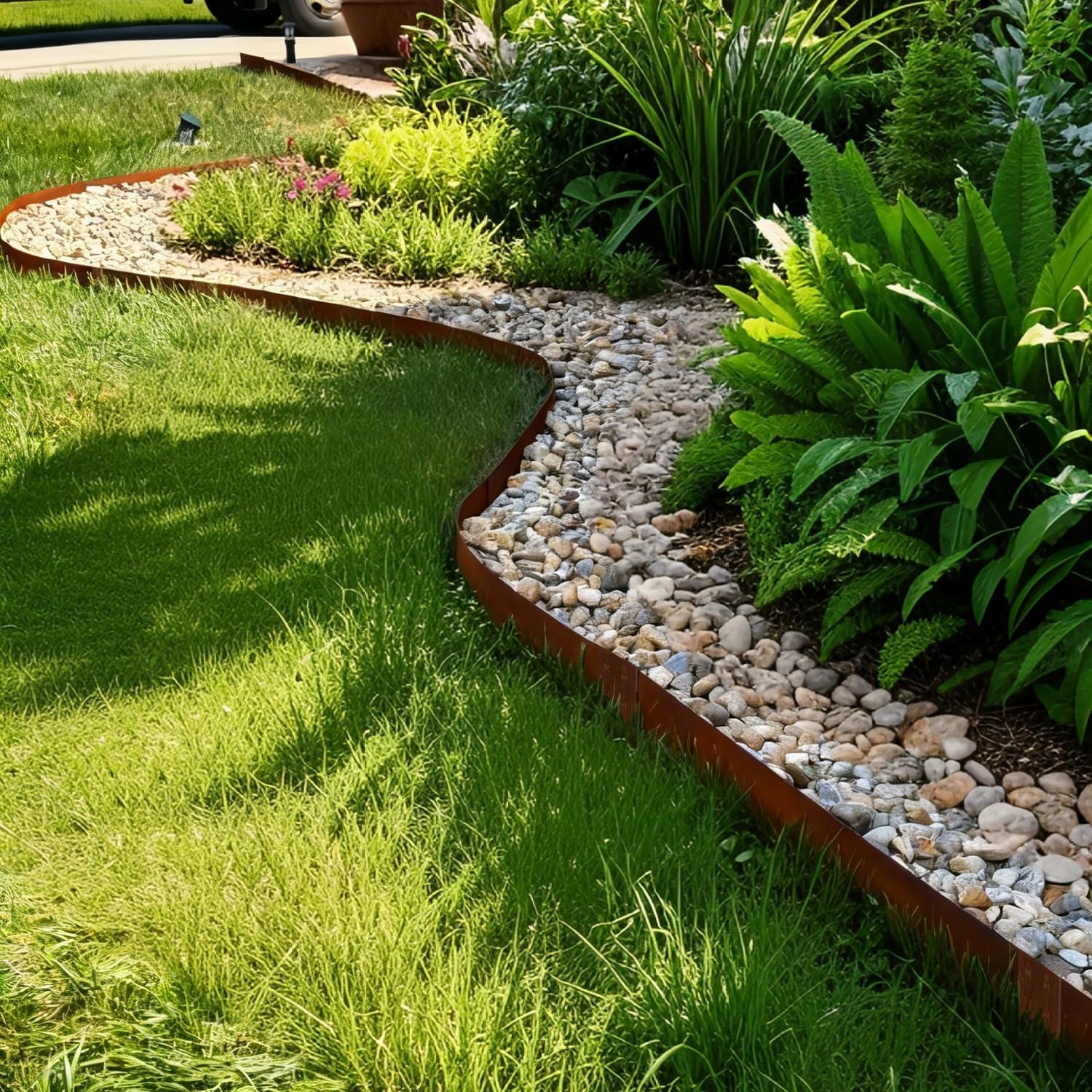 Corten Steel Edging Steel Landscape Edging Metal Garden Edging 8 Inch Metal Landscape Edging Landscaping Rusted 40 Inch Strips Patina 6 pcs Edge for Yard Lawn Outdoor by GZGNEEVL