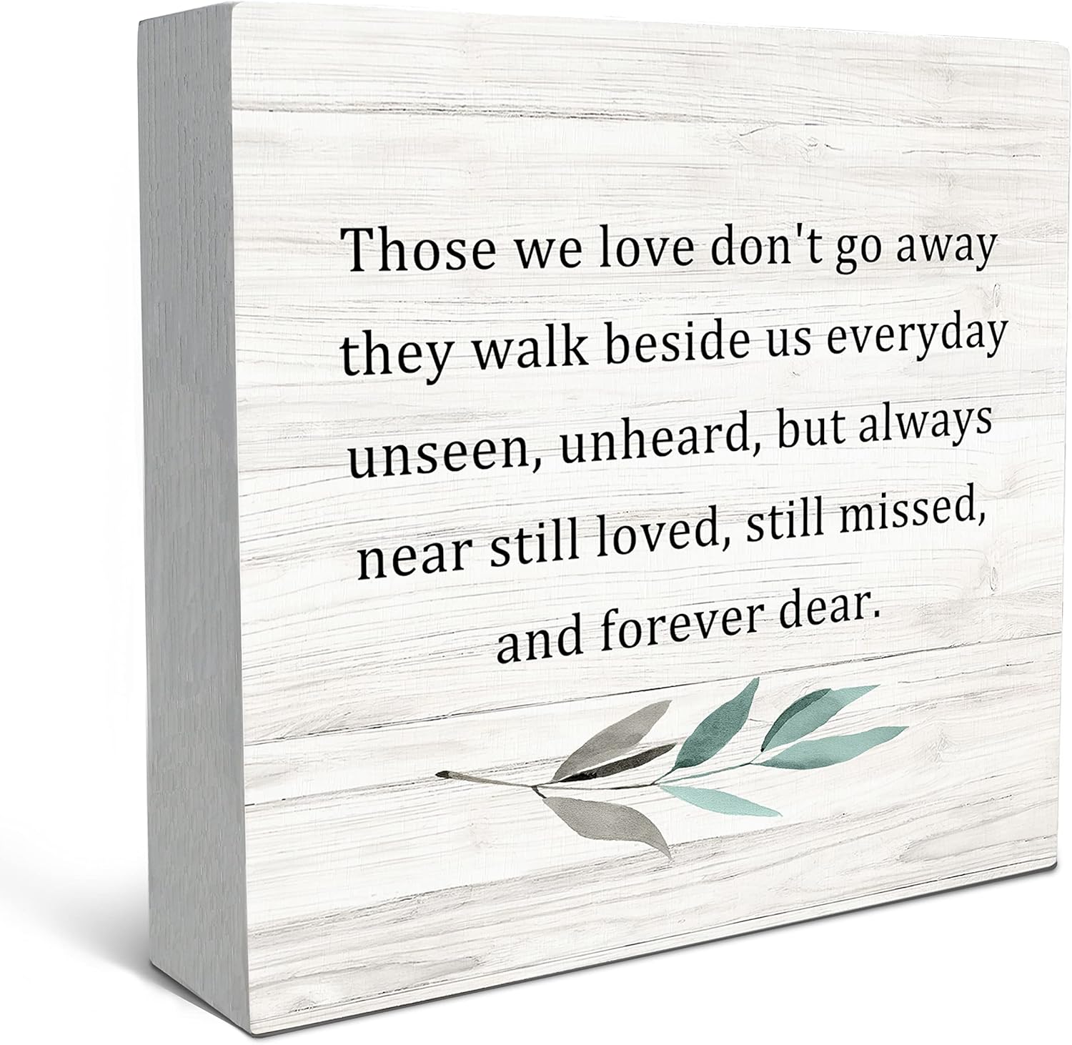 SRADMO Those We Love Don't Go Away Wood Box Sign Desk Decor, Rustic Bereavement Memorial Wooden Block Box Sign Decoration For Home Living Room Shelf Table Decor, Bereavement Memorial Decoration