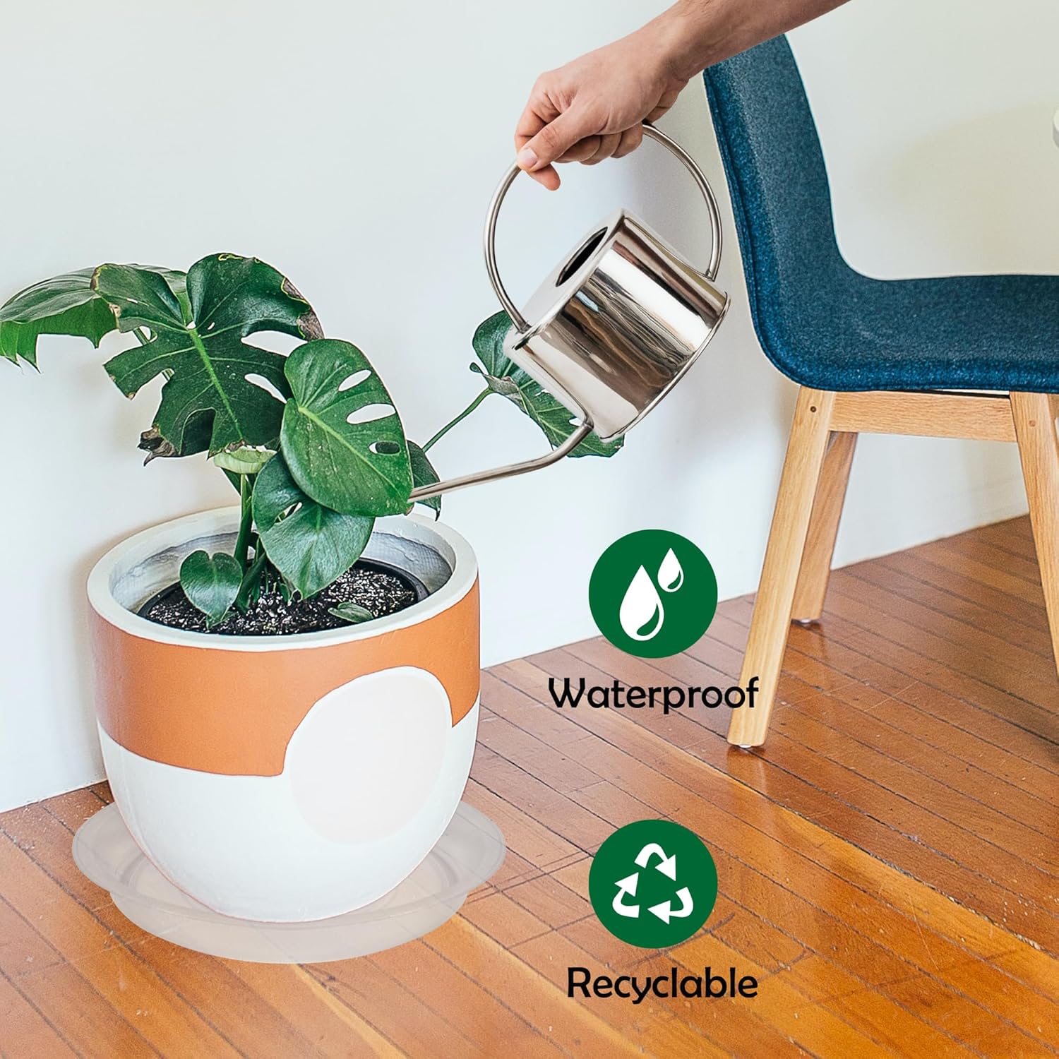 12 Pack 12 Inch Round Plant Saucers for Less 9.8 Inch Pot Indoors Outdoors Plant Trays for Pots Planter Saucer Plastic Plant Drip Tray Planter Water Tray for Potted Plants (Clear, 12"(12pcs))