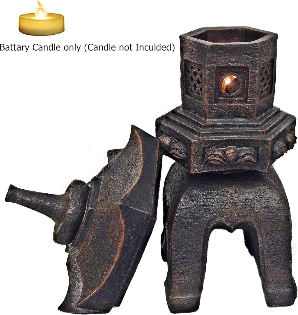 Bellaa 24429 Pagoda Stupa Zen Garden Decor Lawn Ornament Nara Japanese Style Asian Temple Lighthouse Oriental Lantern Toro Outdoor Statue 17 inch