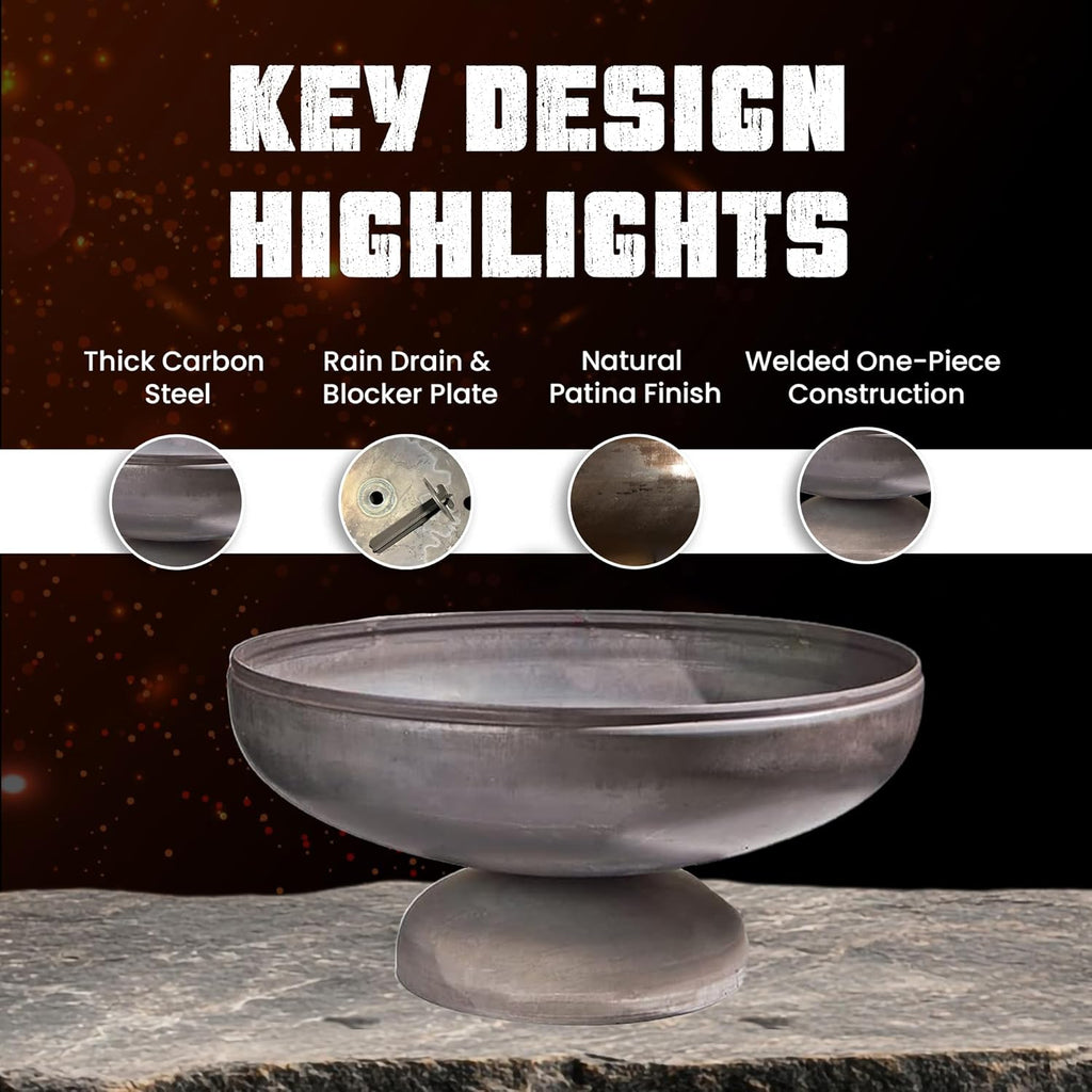 Patriot Fire Pit – Ohio Flame Wood Burning Outdoor Fire Pit - 42" Diameter (Made in USA)