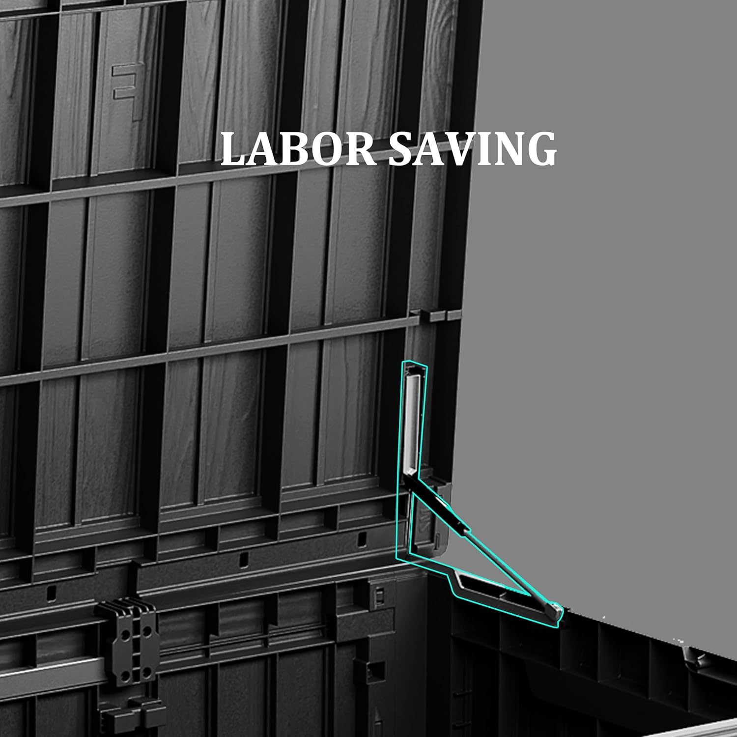 Heavy-Duty 100 Gallon Outdoor Storage Box - All-Weather Patio & Garden Storage Box Waterproof, Lockable Resin Deck Chest for Pool Accessories, UV-Resistant, Obsidian Black