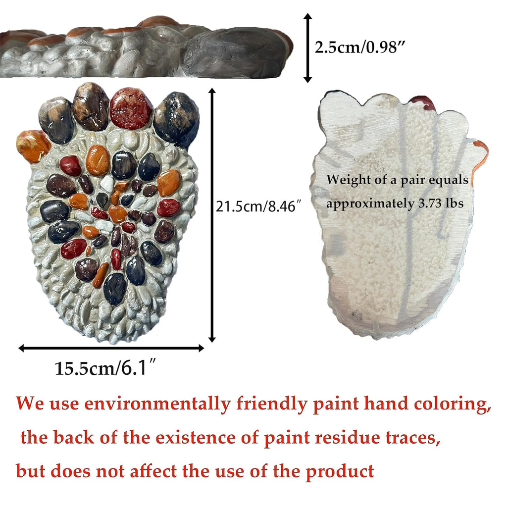 Outdooor Stepping Stones - Decorative Garden Stones for Patio, Deck, Garden or Sidewalk Faux Cobblestone Stepping Stones (Set of 2#B Small Size