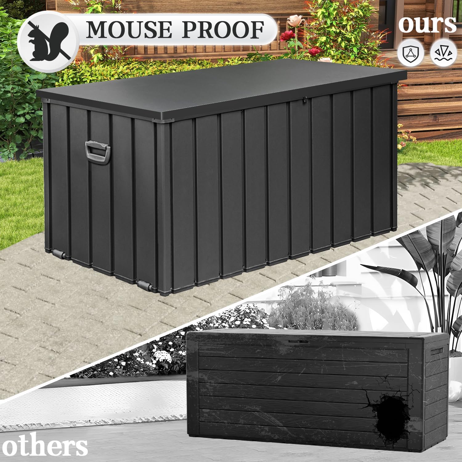 Domi 200-Gallon Outdoor Storage Box – Waterproof, Lockable Storage Cabinet for Patio Furniture, Garden Tools & Pool Supplies – Large Metal Storage for Cushions, Toys & More