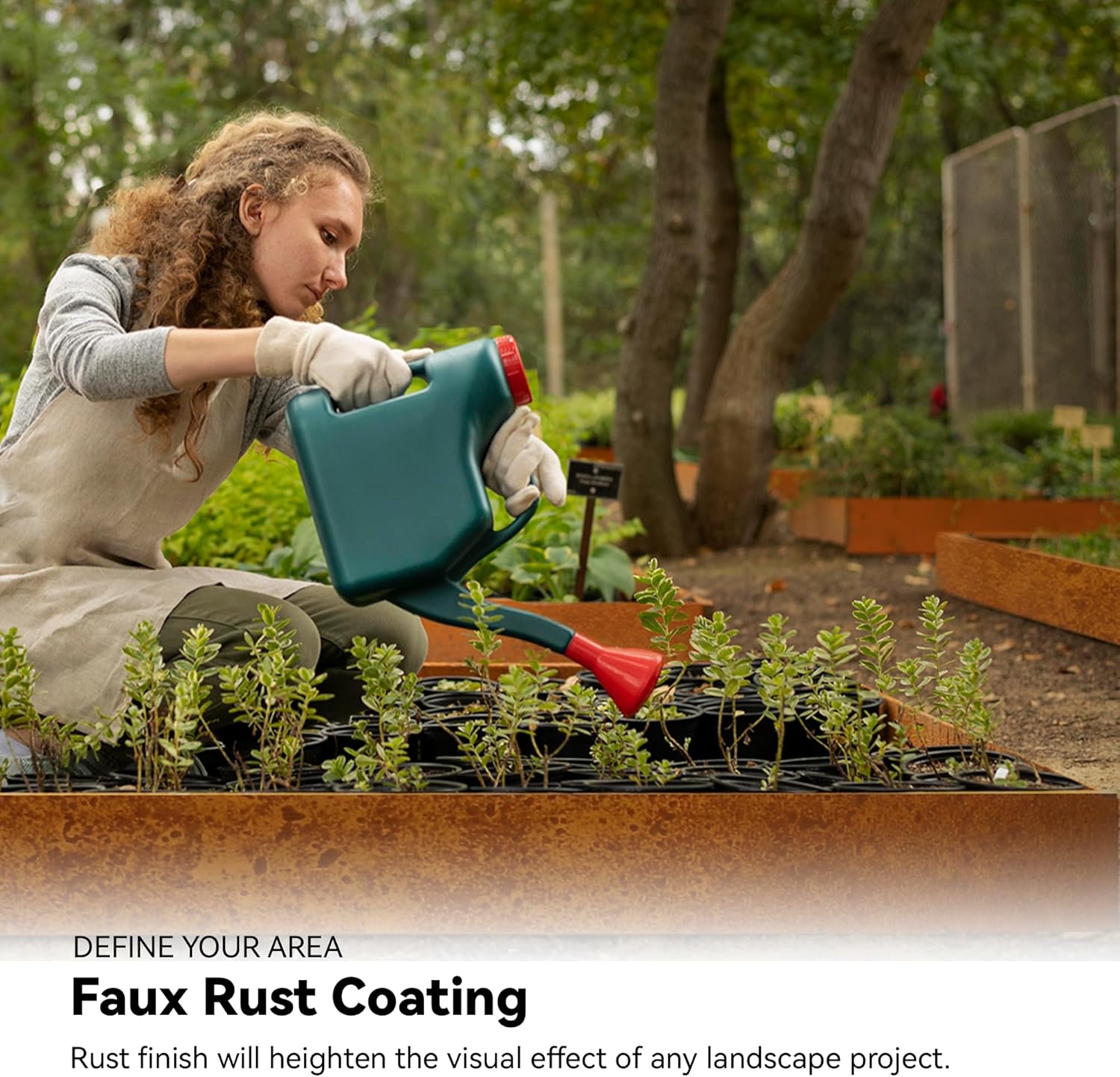 Worth Galvanized Steel Landscape Edging 4.5" x100' Metal Garden Edging Roll Flexible Bender Border with 31Pcs Stakes for Lawn, Flower Bed Edges, Rust-Like Color