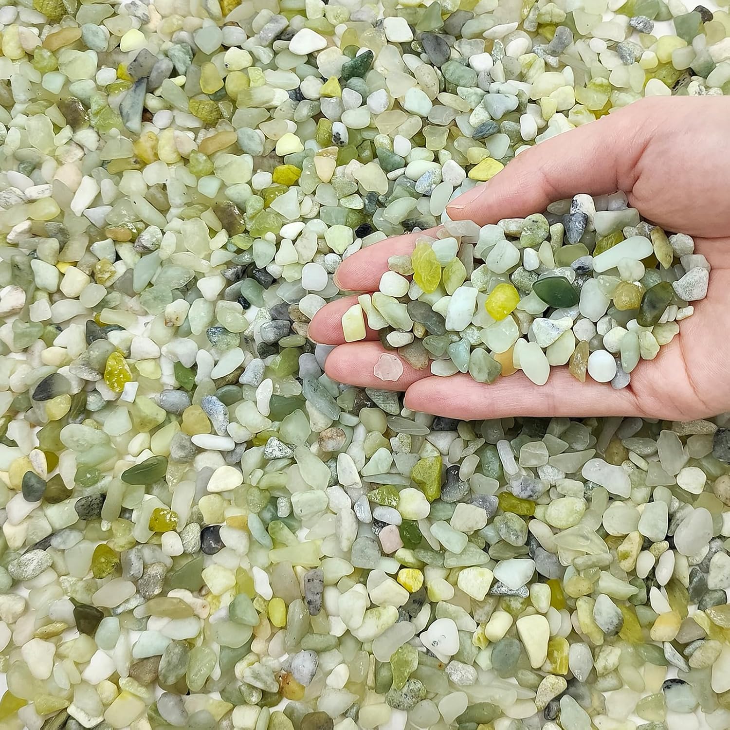 10 lbs Pebbles for Landscaping,1/4 Inch Polished Green Pea Gravel Small Rocks for Plants, Succulents, Cactus, Vases, Terrarium and Outdoor Gardening