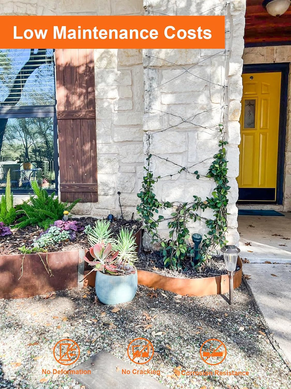 Vinci Landscape Edging Border, 40" L x 6" H 6Pack 20FT Total Rusted Corten Steel Garden Edging,Easy Installation,Sturdy Elegant Metal Lawn Broder for Flower Beds, Pathways, Paver Edges and Yard