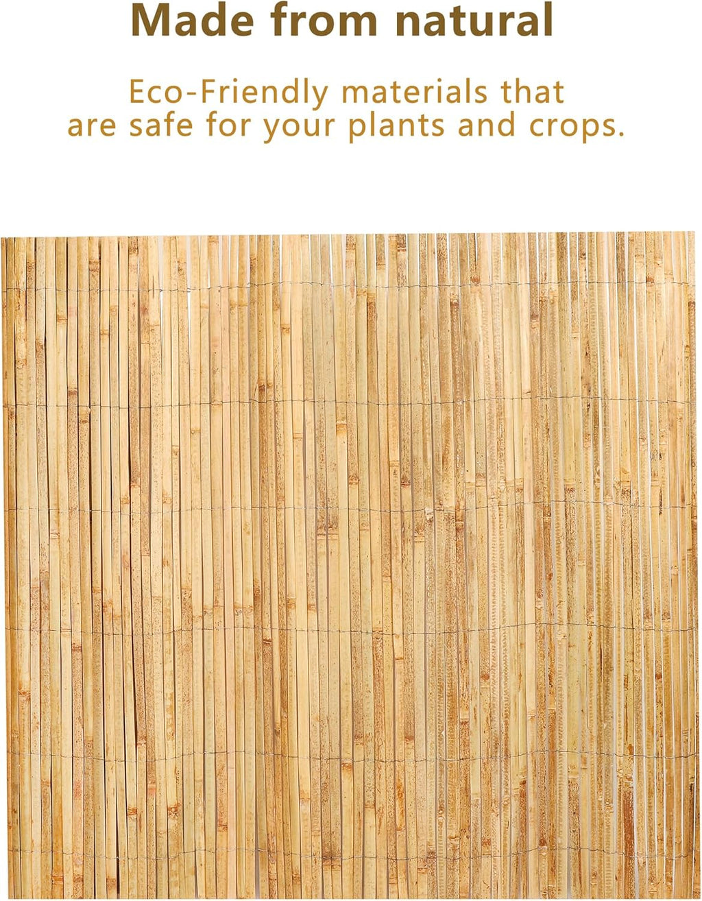 4ft x 13ft Natural Bamboo Slat Screening Roll, Outside Bamboo Privacy Fencing, Privacy Screen Panels for Garden, Outdoor