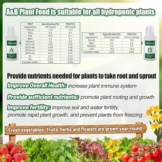 100pcs Hydroponic Grow Sponges for Aerogarden - Seed Sprout Pods Kit with Plant Food, Compatible with Most Indoor Hydroponics Plants Growing System