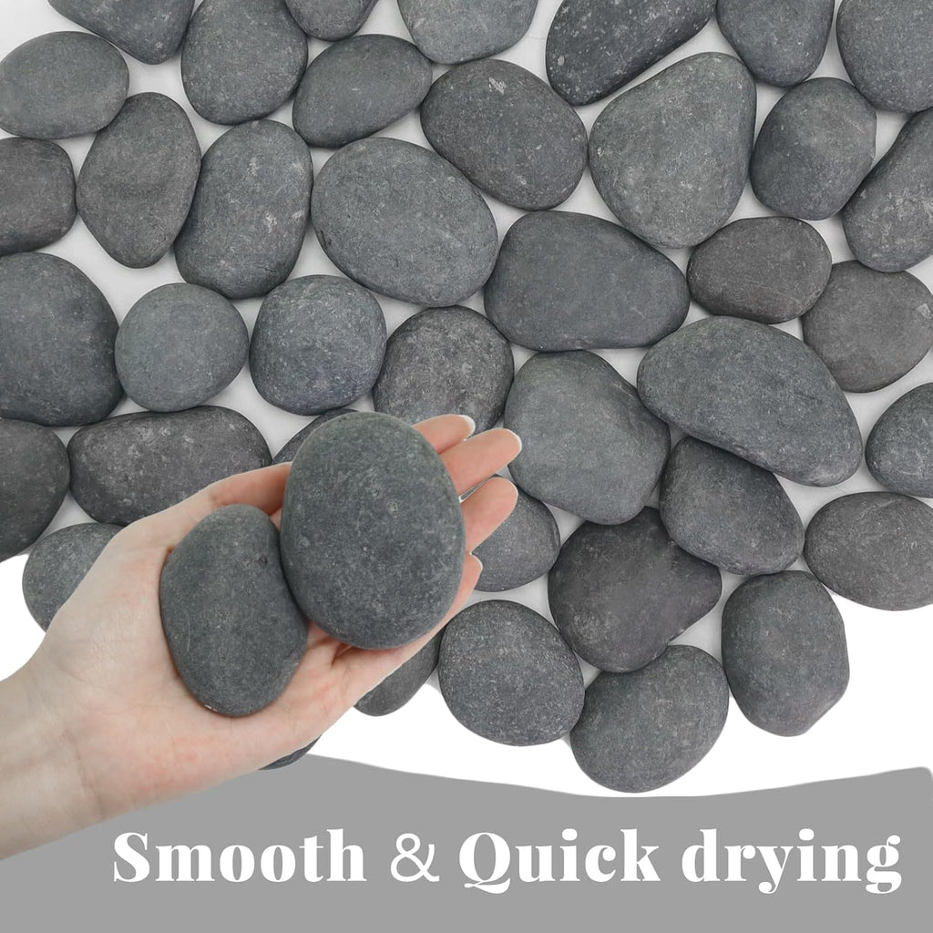 10LB Black Stones Pebbles River Rocks, Natural Beach Pebbles, 1-2" Garden Decorative Stones-1-2 Large Plant Rocks,Ideal for Aquarium, Home Decor