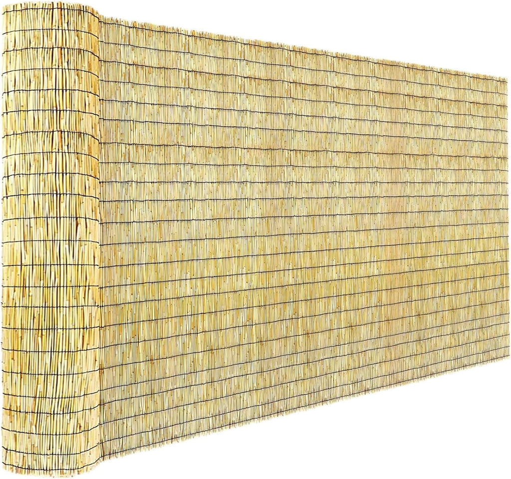 Bamboo Reed Fencing, Natural Bamboo Fence Rolls 3 Feet High, Decorative Reed Curtains Privacy Screen Outdoor for Patio Balcony Garden Backyard, 3 x 16 FT