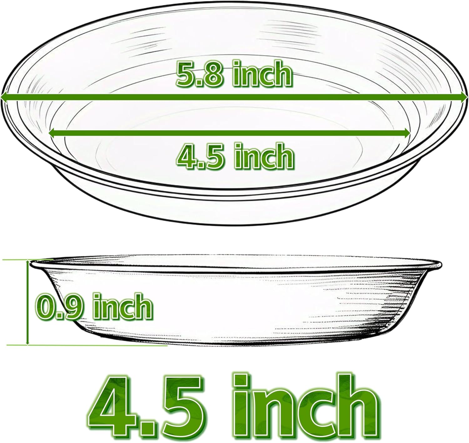 Plant Saucer Pot Tray 4 inch, 6 Packs Plastic Flower Planter Saucers and Drip Trays for Indoors Outdoors, Heavy Durable Plant Plate Water Catcher (Black)