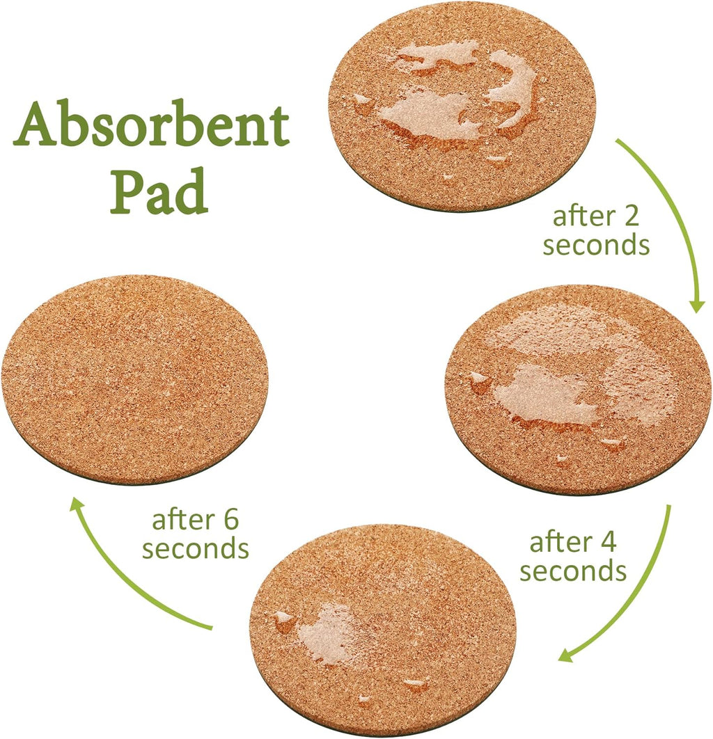 4 Pieces Cork Plant Mats Round Cork Plant Coasters for Garden Pots, DIY Craft Project (4 Inches,6 Inches)
