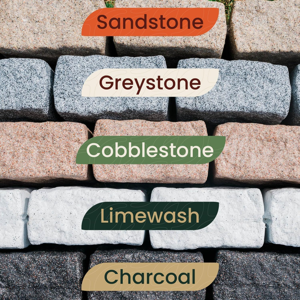 Beuta Landscape Edging | Garden Edging Border | Faux Stone Blocks for Lawn Edging, Flower Beds & Yard Edging – 4 Pack | Each Section Has 6 Blocks 48" L x 4" W x 6.5" H | 8 Spikes | Charcoal