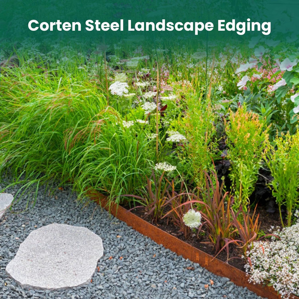 Corten Steel Landscape Edging 40 Inch Strips Steel Landscape Edging Metal Garden Edging Border Rusted Edge 4.5 Inch Depth Steel Edging for Landscaping Lawn Yard 6 pcs by GZGNEEVL