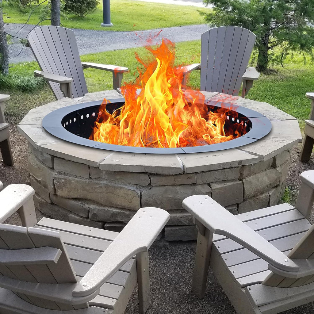 42 inch Fire Ring, Large Round Firepit Insert,Fire Pit Ring for Camping, Wood Burning Fire Pit for Yard,Garden,Outdoor Fireplace, DIY Fire Rings for Outside