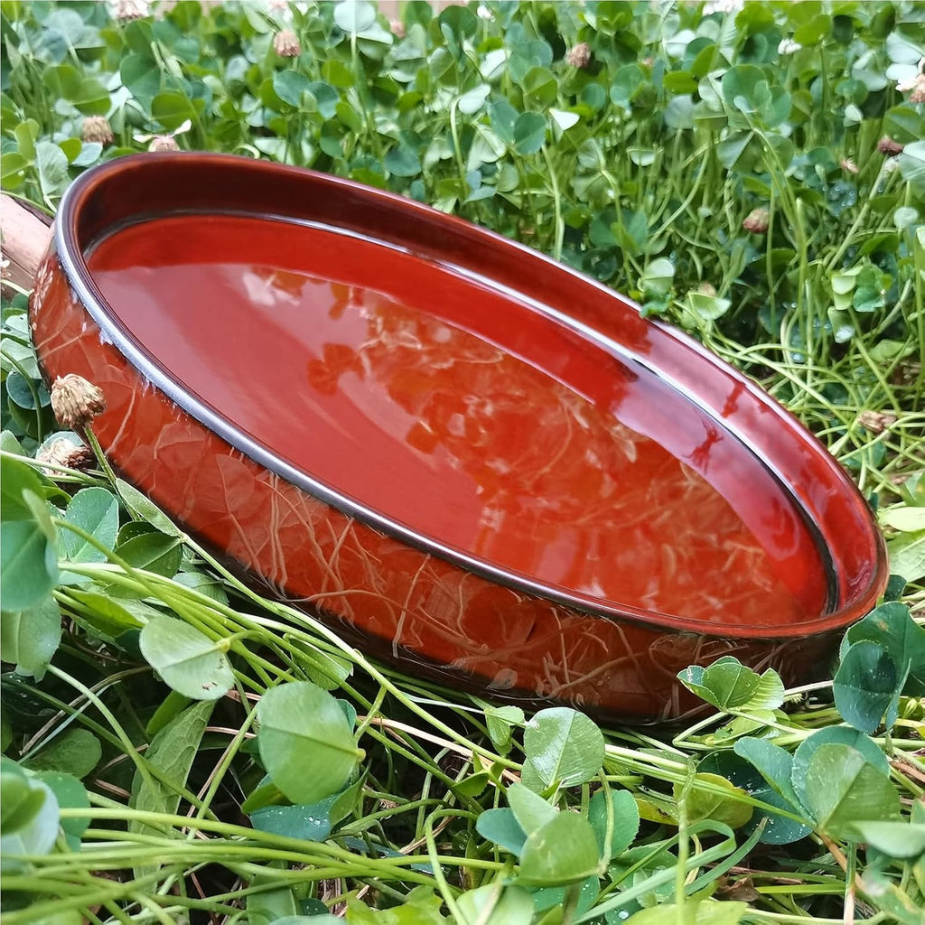 Ceramic Plant Saucer 12 Inch, Round Plant Trays for Indoors/Outdoors, Flower Pot Saucers for Holding Water Drips and Soil, Ceramic Drainage Tray for Plant Pot (Brown)
