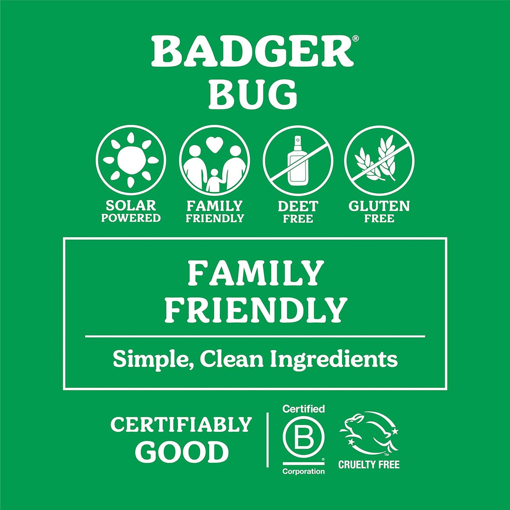 Badger Bug Spray Travel Size, Family Friendly All Natural Mosquito Repellent w/Organic Essential Oils, Smells Great, 3 Hours Effective, Deet-Free, Vegan, Travel Insect Repellent, 2.7 fl oz, 2-Pack