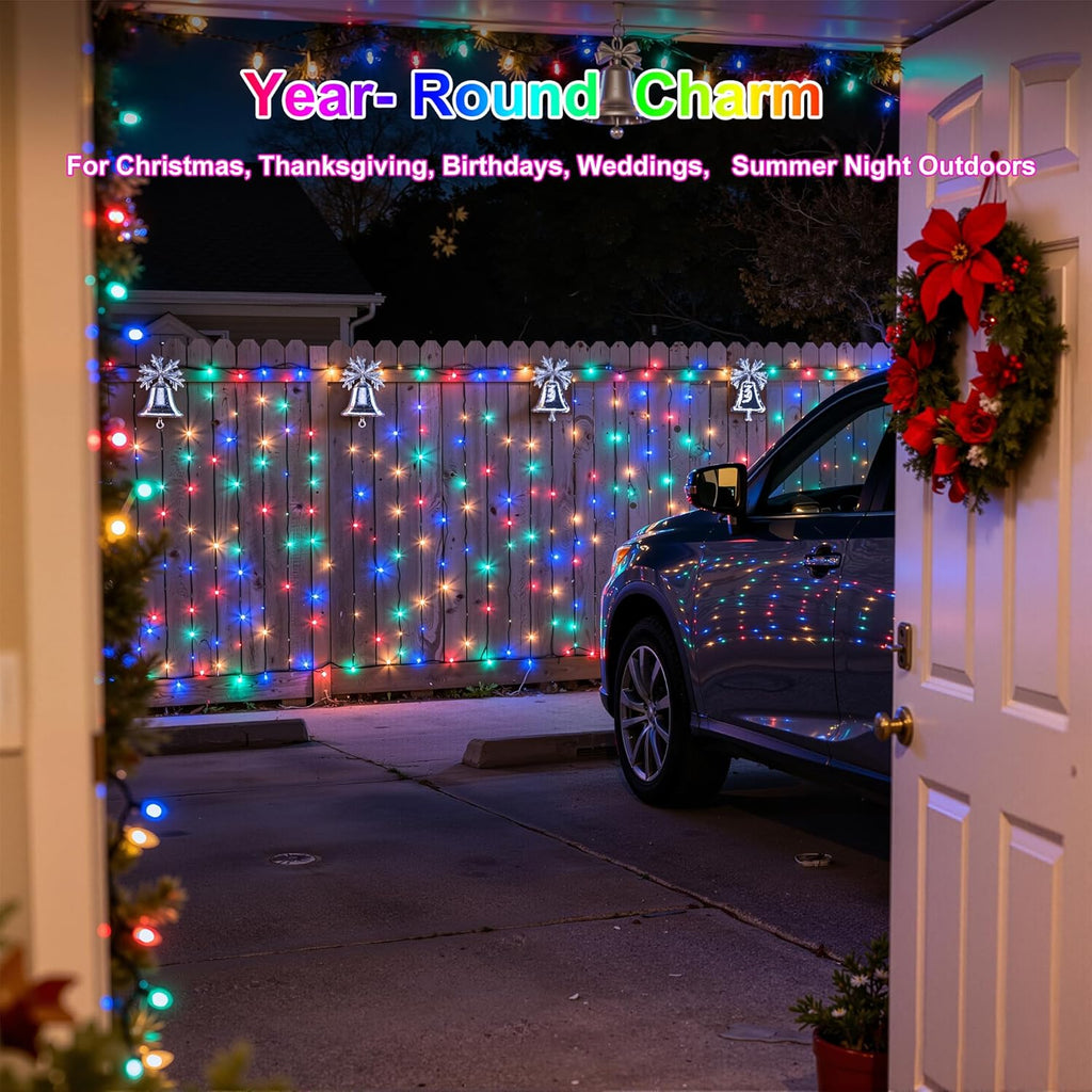 350LED Christmas Lights Indoor Outdoor, 90ft 12 Modes Multicolor LED String Lights with Timer Dimmable, Waterproof Tree Lights for Xmas Patio Yard Fence Bedroom Wedding Garden Decor Multicolor