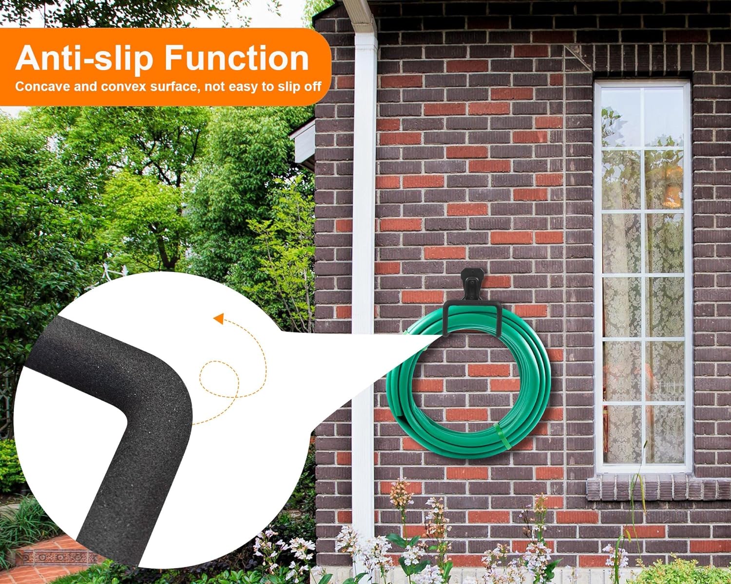 Metal Garden Hose Holder - Heavy Duty Hose Hanger Wall Mounted Water Hose Holder for Outside Yard, Sturdy Hose Reel Hose Hooks for Water Hose, Extension Cords