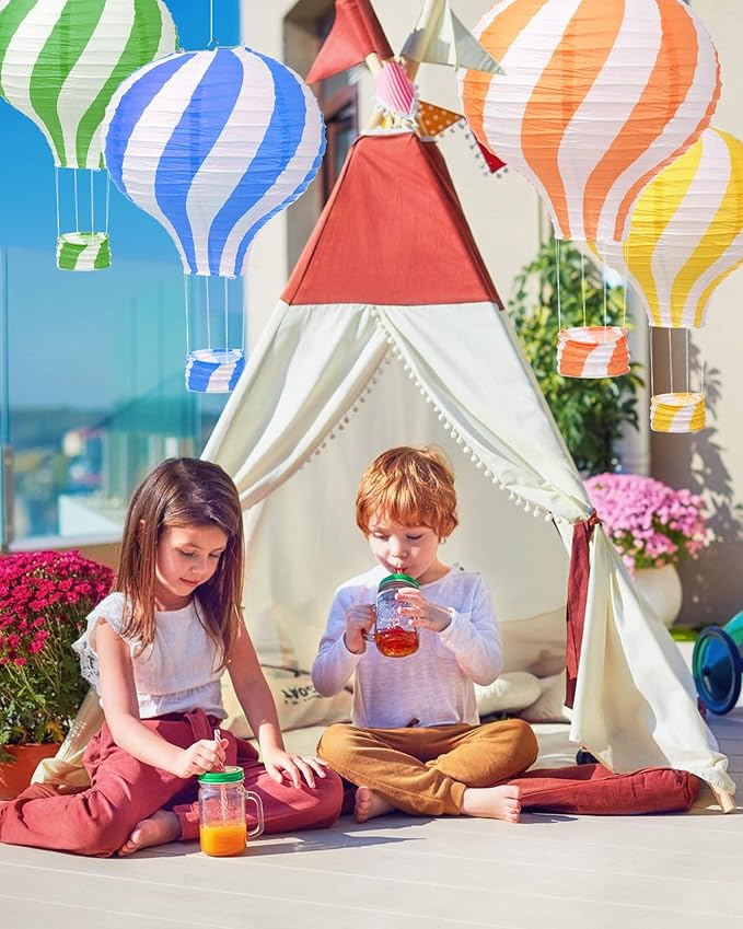 Treela 20 Pcs Hanging Hot Air Balloon Paper Lanterns 12 Inch Hot Air Balloon Decorations Centerpieces Reusable Chinese Japanese Paper Lantern for Birthday Wedding Baby Shower Christmas Party Festival