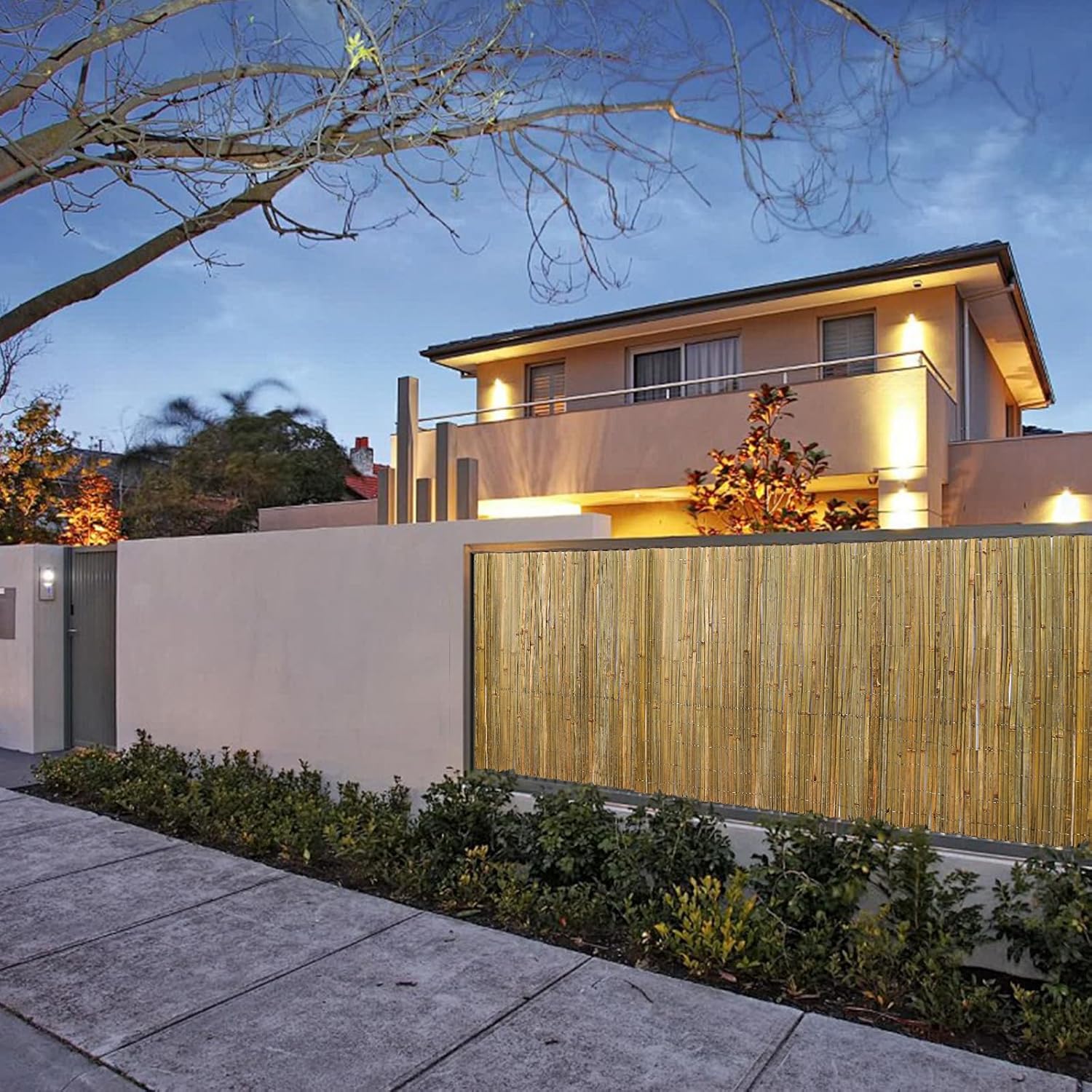 Natural Bamboo Slat Screening,6.5FT x 13FT Bamboo Fence Panel for Garden Privacy Fence Screen for Indoor or Outdoor(2mx4m Approx)