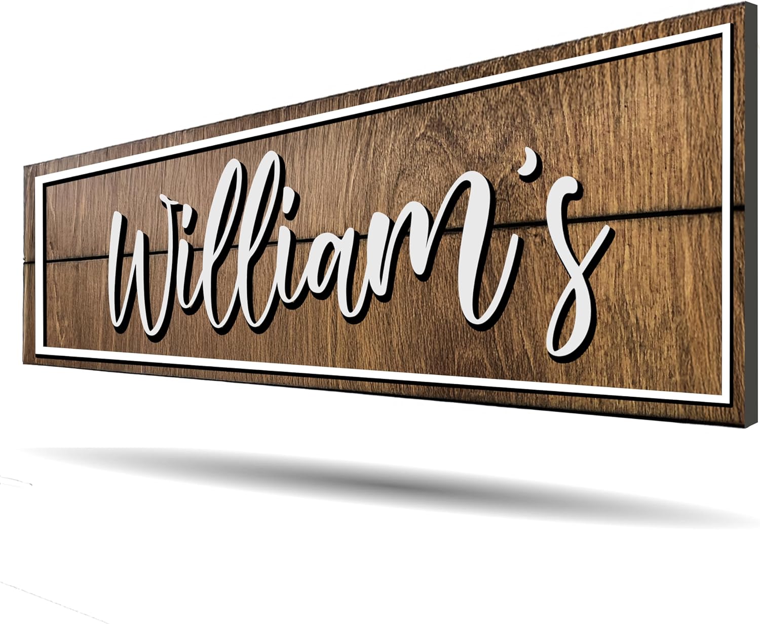 Personalized Family Name Sign - Custom Last Name Wood Decor Plaque, 20x7 in Rustic Farmhouse Style Wedding Gift, Housewarming Gift, Custom Wooden Hanging with Established Date, Small Art for Living Room or Entryway