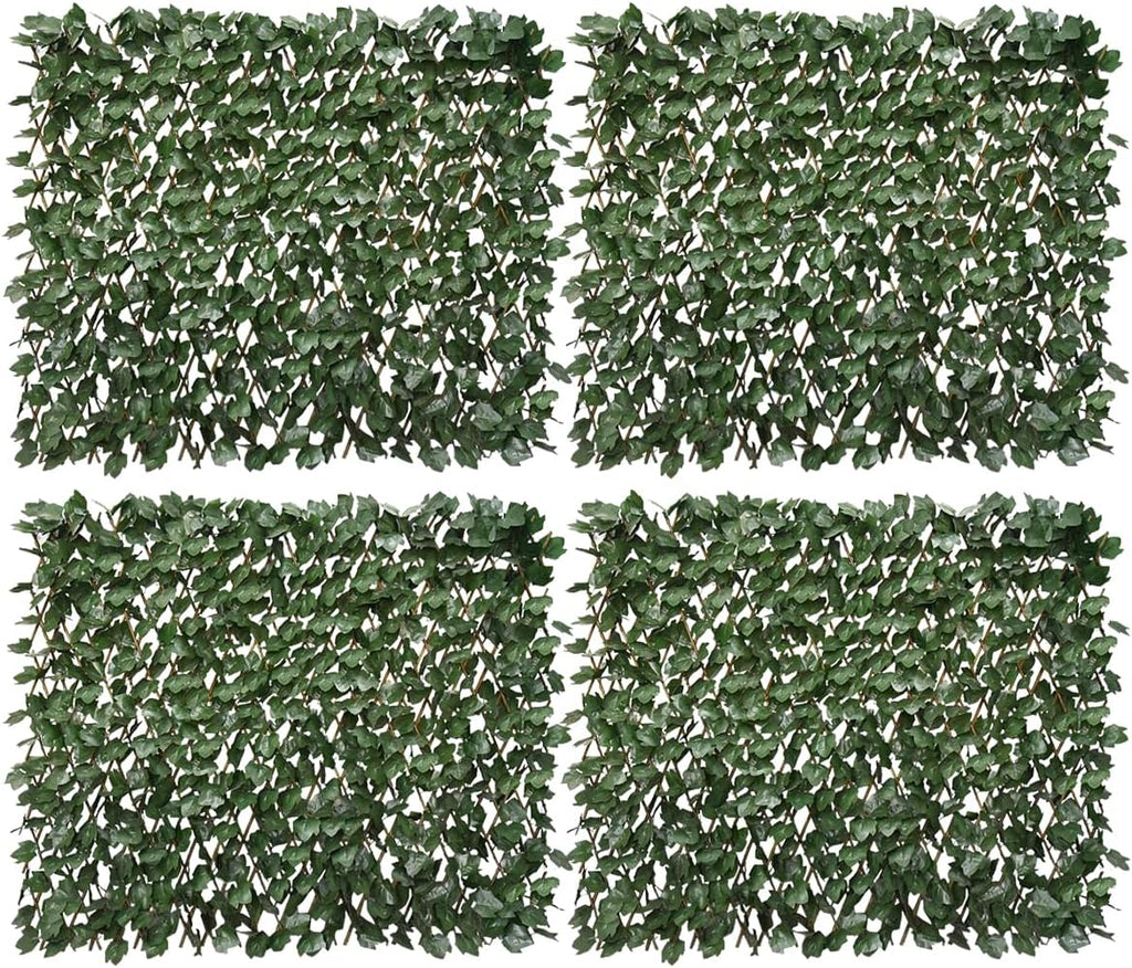 Expandable Fence Privacy Screen for Balcony Patio Outdoor,Decorative Faux Ivy Fencing Panel,Artificial Hedges (Single Sided Leaves)……