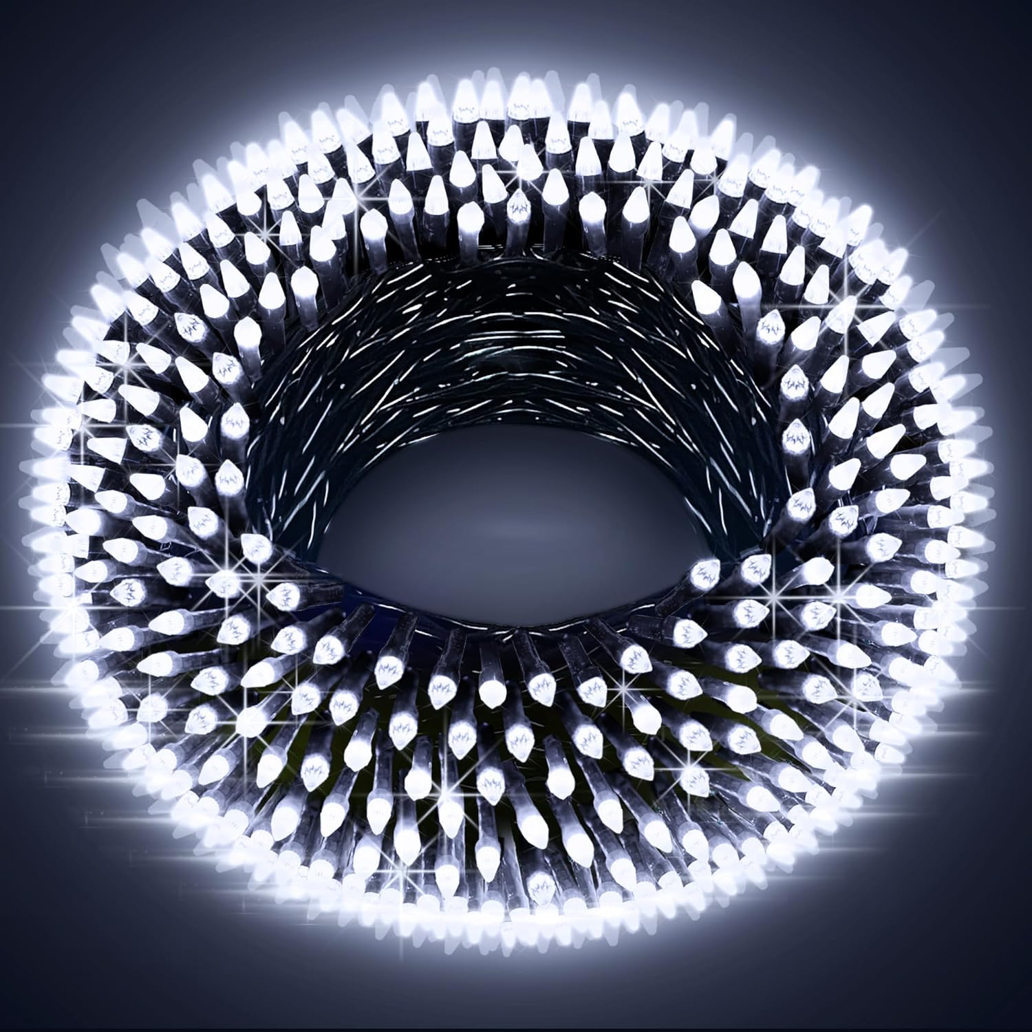 300LED Christmas Lights Indoor Outdoor Use Green Wire, 8 Lighting Modes 100FT Christmas Tree Lights with Timer & Memory, IP44 Waterproof for Tree Xmas Patio Yard Fence Balcony Garden Cool White