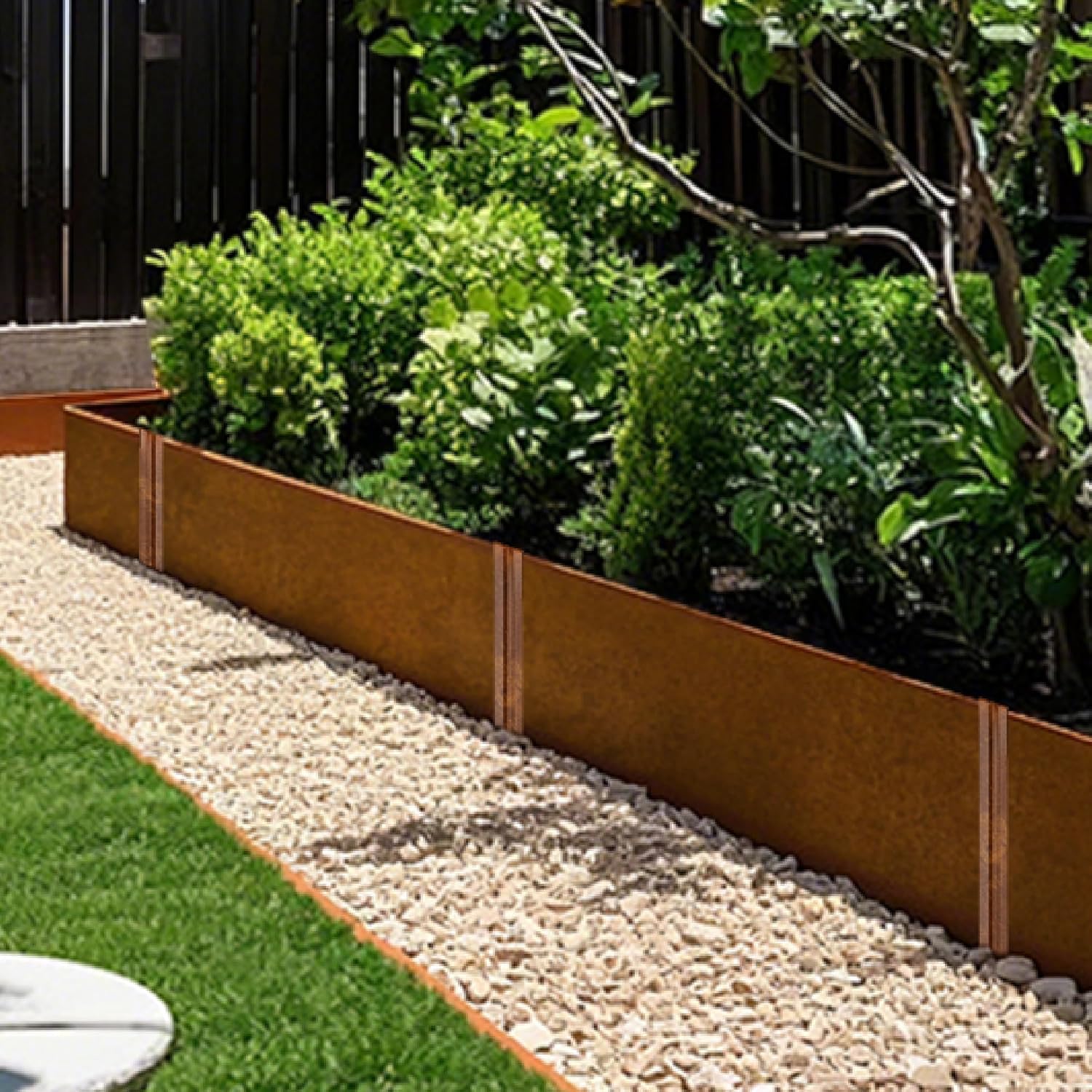 Metal Garden Landscape Edging with 16Pcs Stakes, 4.5" x 50Ft Galvanized Steel Lawn Edgings Roll Flexible Coil Border for Landcaping,Flower Bed,Rusty