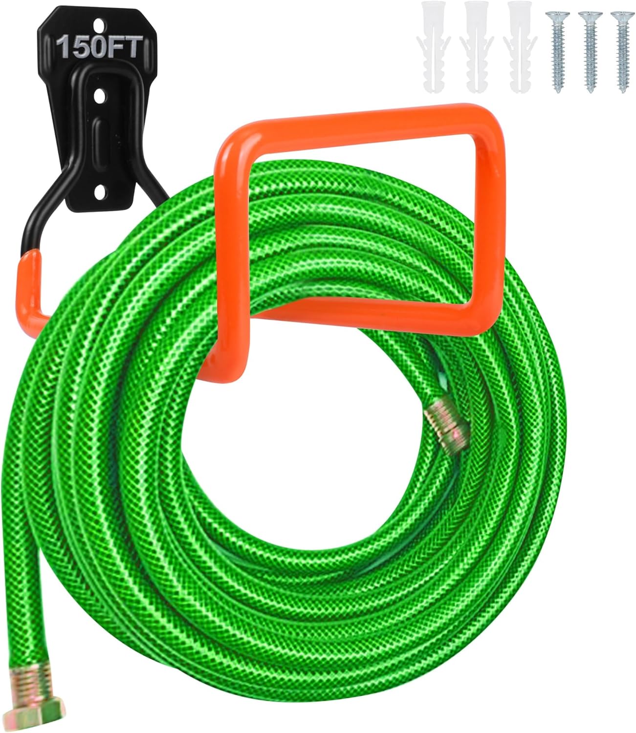 Garden Hose Holder Wall Mount Heavy Duty Garden Hose Hanger Free Standing Metal Hose Rack for Outside Yard and Garage