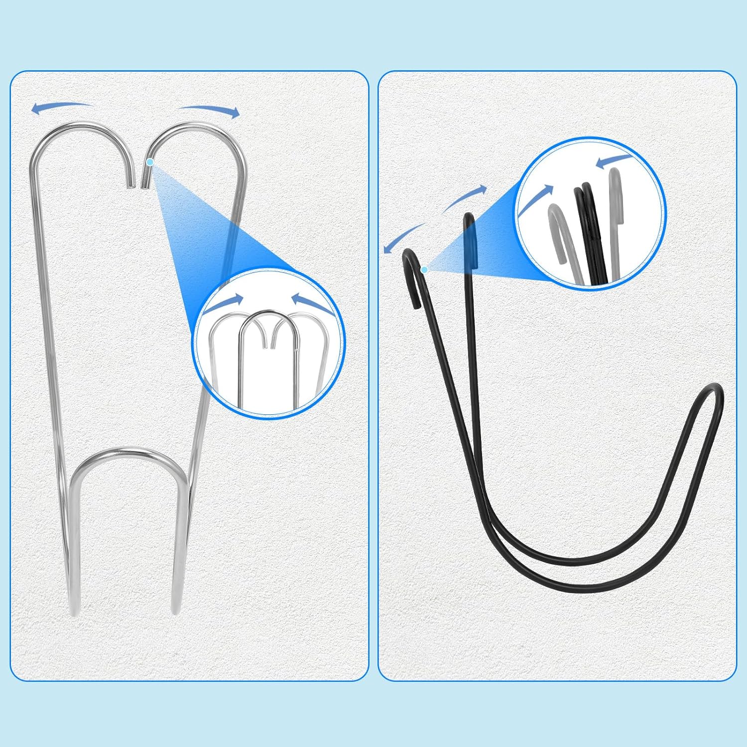 Garden Hose Holder Water Hose Hanger Wall Mounted,304Stainless Steel Solid Hose Hook Holds Up to 50Ft Garden Hose, Expandable Hose, Water Hose(Chrome 2pcs)