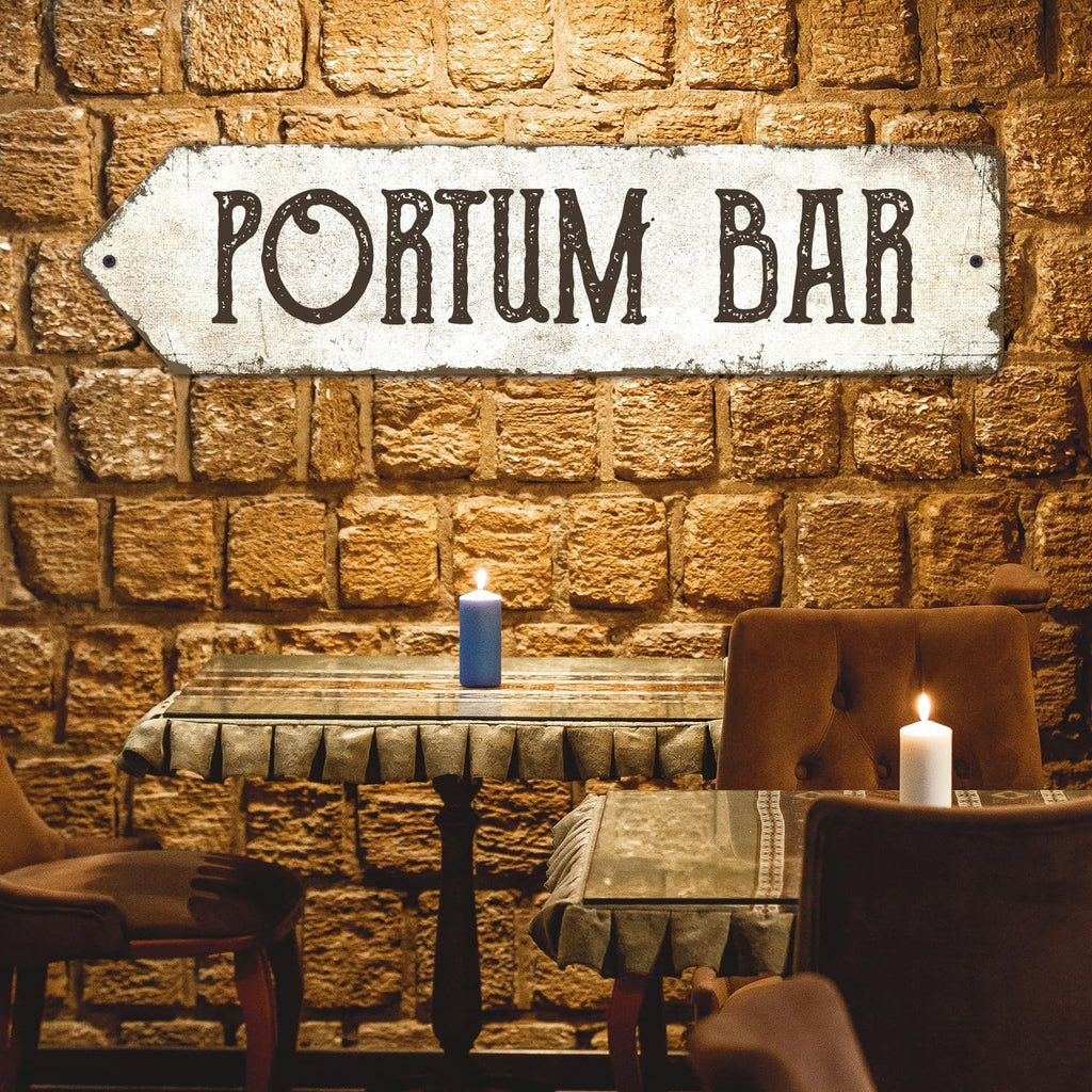 Rustic Custom Sign, Personalized Left Directional Metal Composite Street Sign for Indoor and Outdoor Use 6x24 Inches, ACM Made in the USA