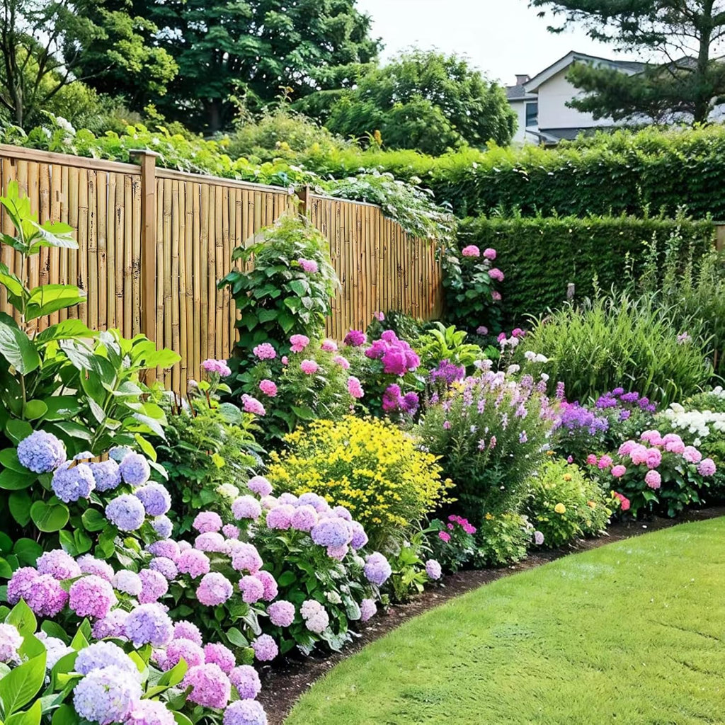 Natural Bamboo Fence, 6 feet x 8 feet Bamboo Fencing Screen for Garden, Rolled Privacy Fence Screen for Indoor or Outdoor (1.8m x 2.4m Approx)