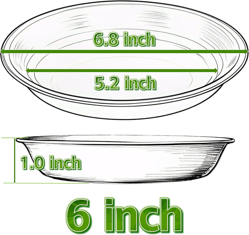 Plant Saucer Pot Tray 4 6 8 10 12 14 16 18 inch, 6 Packs Plastic Flower Planter Saucers and Drip Trays for Indoors Outdoors, Heavy Durable Plant Plate Water Catcher (6 inch, Black)