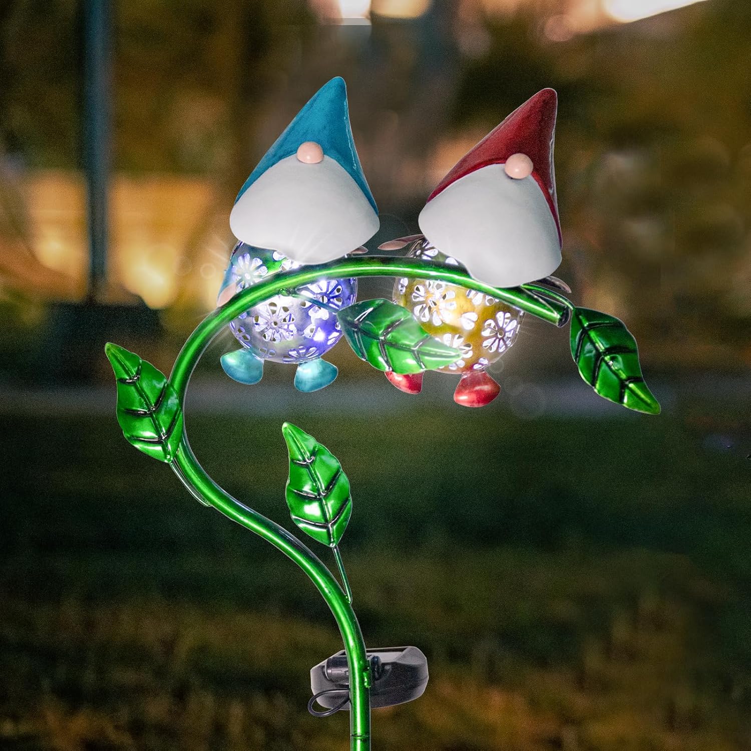 Bshine Outdoor Solar Garden Decor Fairy Man Light, Waterproof LED Metal Stake Yard Art for Backyard, Pathway, Lawn Ornaments, Gift for Mom