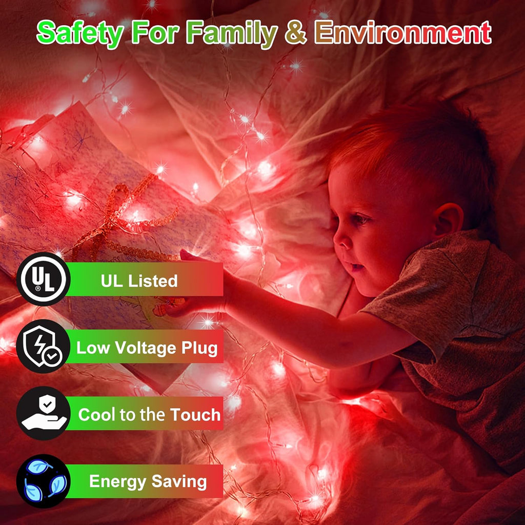 1500LED Christmas Lights Outdoor Use, 470ft 12 Modes Red LED String Lights with Timer Dimmable, Waterproof Christmas Tree Lights for Xmas Patio Yard Fence Balcony Garden Party Decor Red