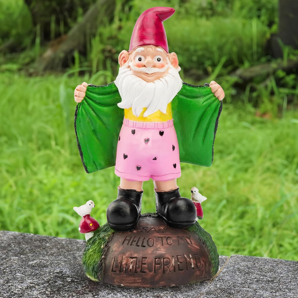 Garden Gnome Statue, Humor Gnome Decor, Animal Resin Sculptures, Statue Ornaments for Outdoor, Home Garden Decor Accents, Lawn Ornaments