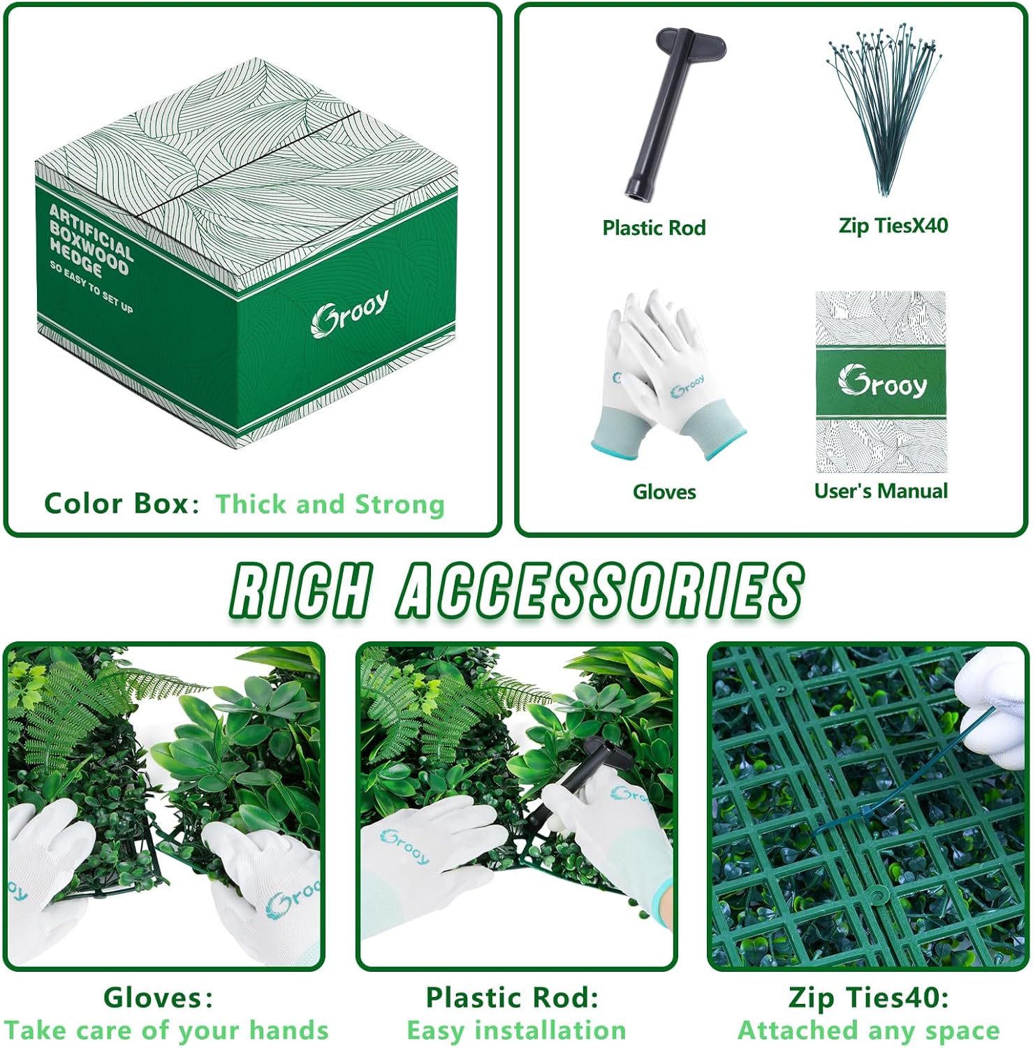 Artificial Boxwood Panels, Grass Wall Panels 20"x20"(16pcs), Privacy Hedge Fence Screen with UV Protection, Fake Greenery Backdrop for Indoor Wedding and Outdoor Garden Backyard