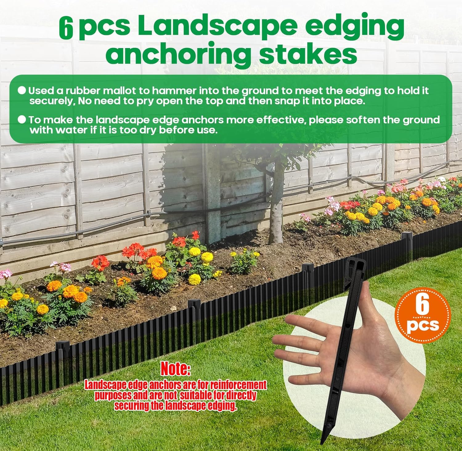 Corrugated Metal Garden Edging,Sturdy Tall Landscape Edging Borders with 6pcs Anchor Stakes, Perfect DIY for Flower Beds, Lawn and Pathway,Tree Surrounds,Paver Edges (Black 10"×20FT)