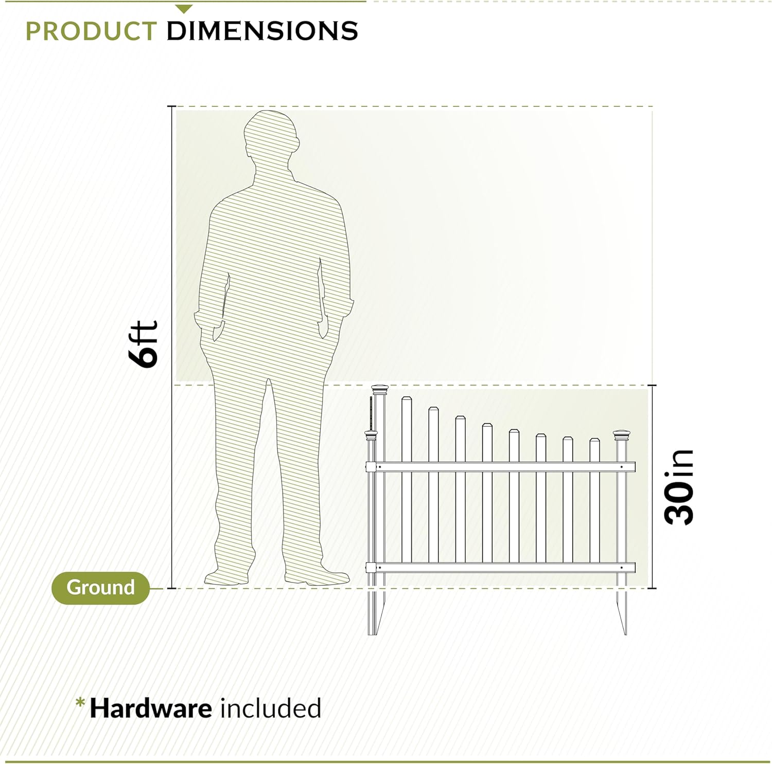 30in H x 40in W (2 Panels) No Dig Zippity Ashley Corner Vinyl Picket Fence, Garden Fence Border, Decorative Fence For Garden, White Vinyl Panels for Backyard, Patio & Yard, ZP19007