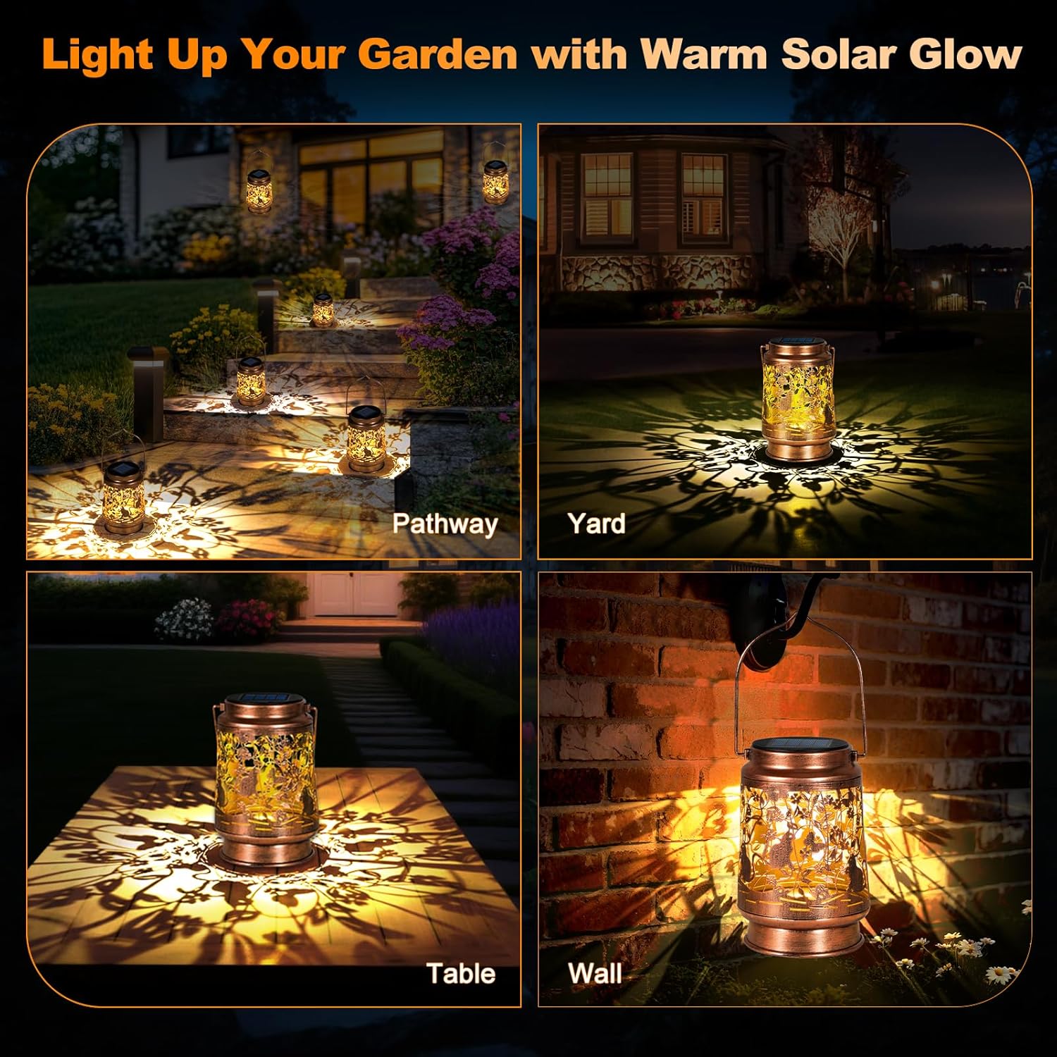 Solar Lanterns Outdoor Waterproof, Cat Garden Decor for Yard Porch Lawn Patio Pathway, Hanging Solar Lights Birthday Gifts for Women Mom Grandma Sister Friend